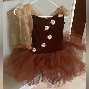 Girls' Autumn Leaf Tutu Costume - Brown